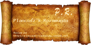 Plancsák Rozamunda névjegykártya